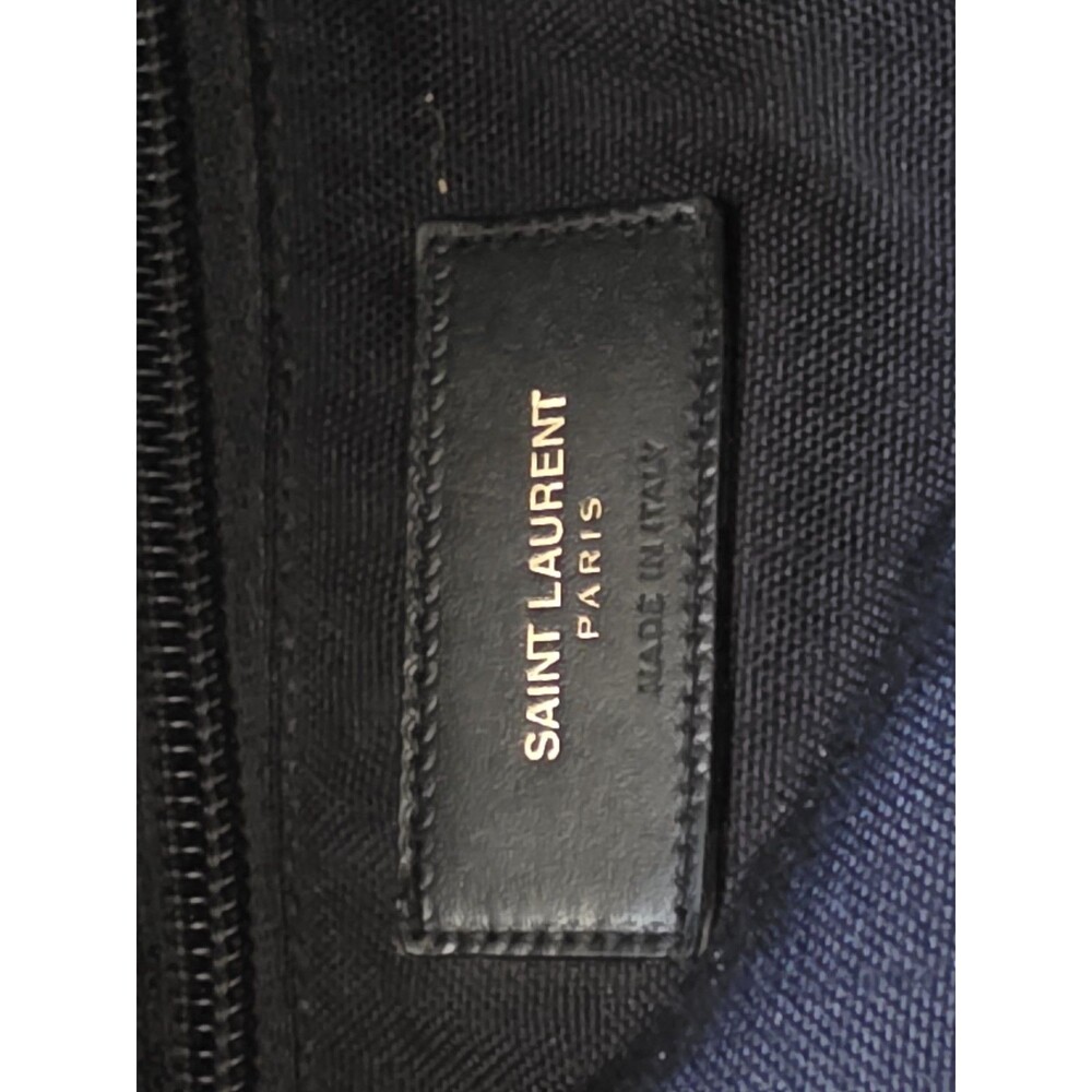 SAINT LAURENT Backpack Canvas Black Silver Tone Zipper Pulls Marked FLAW READ - Picture 8 of 16